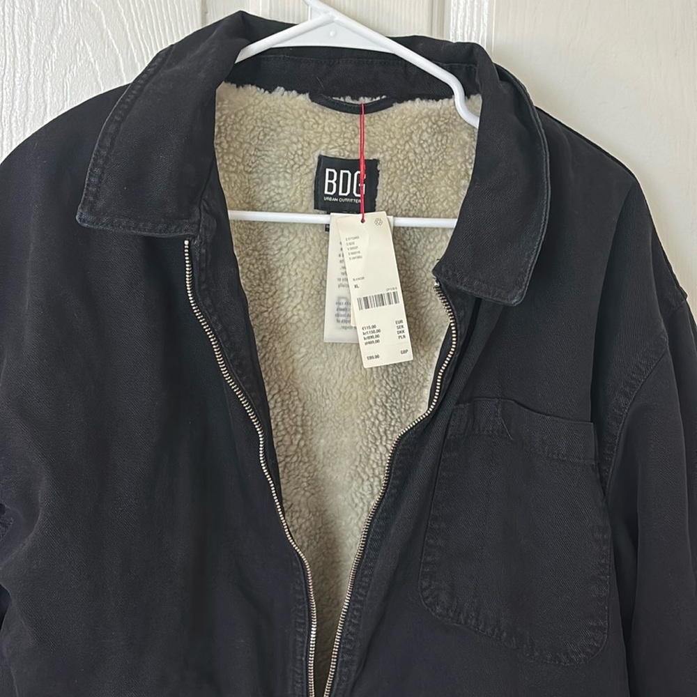NWT BDG Black Jacket with fleece Lining